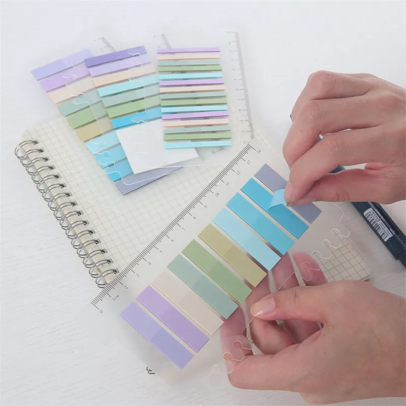 200 Sheets Transparent Sticky Notebook PET Memo for Student Office Stationery Simple Tear Memo Pads Note Book Notepad