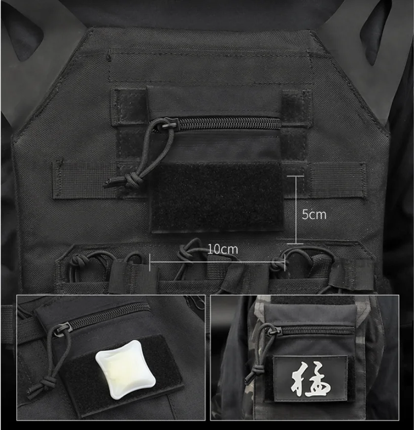 Military Fan Style Nylon Hook Surface Plus Pocket Tactical Vest Backpack For Training Cothes Paste Multi-purpose Storage Bag