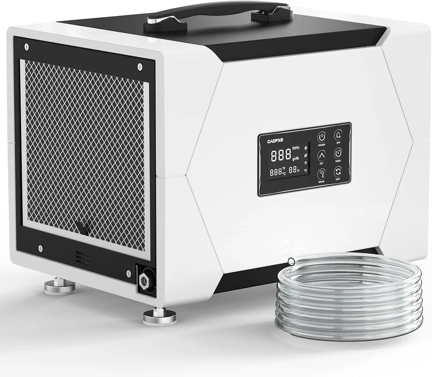 

Crawl Space Dehumidifier with Pump and Drain Hose, 80 Pint Crawlspace Dehumidifier for Commercial, Basement, Water Damage Use, A