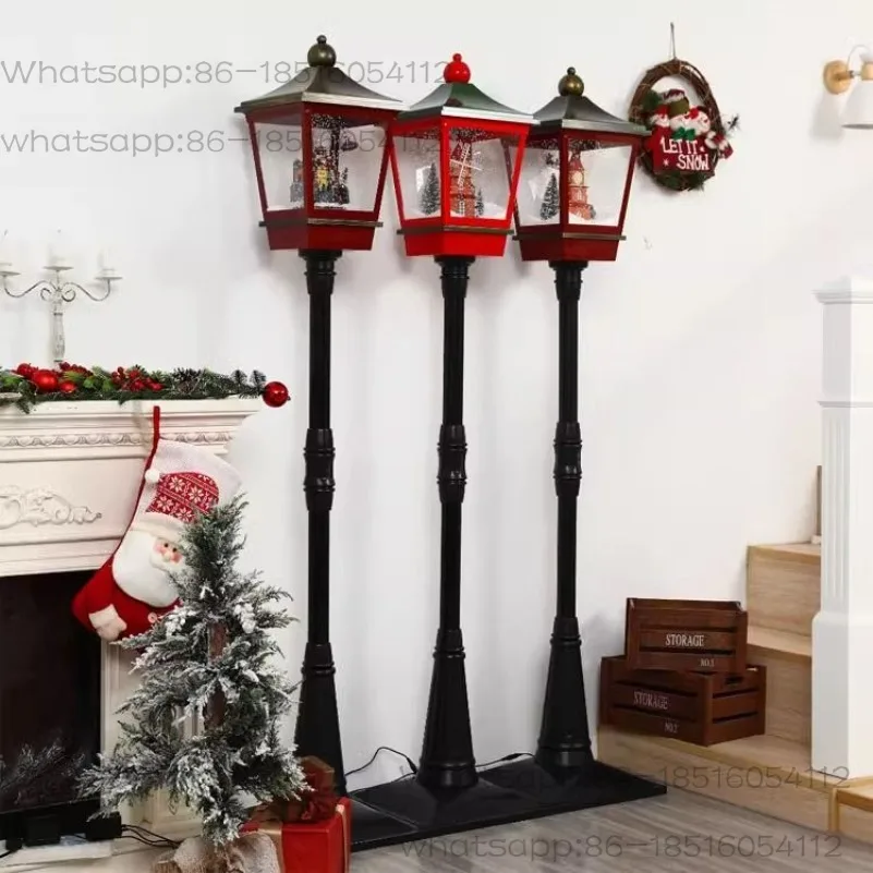 Christmas Electric Snow Music Street Light Decoration Ornament Scene Arrangement Window Gift Decoration