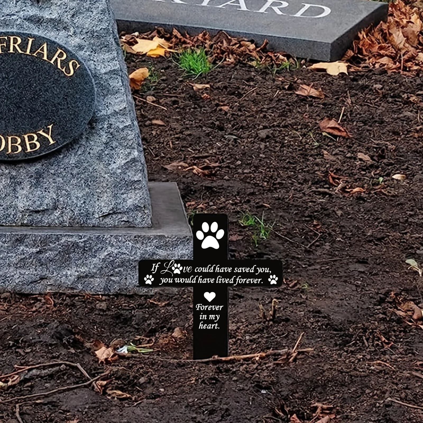 1 قطعة لوحة تذكارية للكلاب في الهواء الطلق ، ديكور حديقة تذكارية للكلاب الأليفة ، علامة قبر كلب أكريليك مقاومة للماء ، حصة حديقة التعاطف السوداء #3