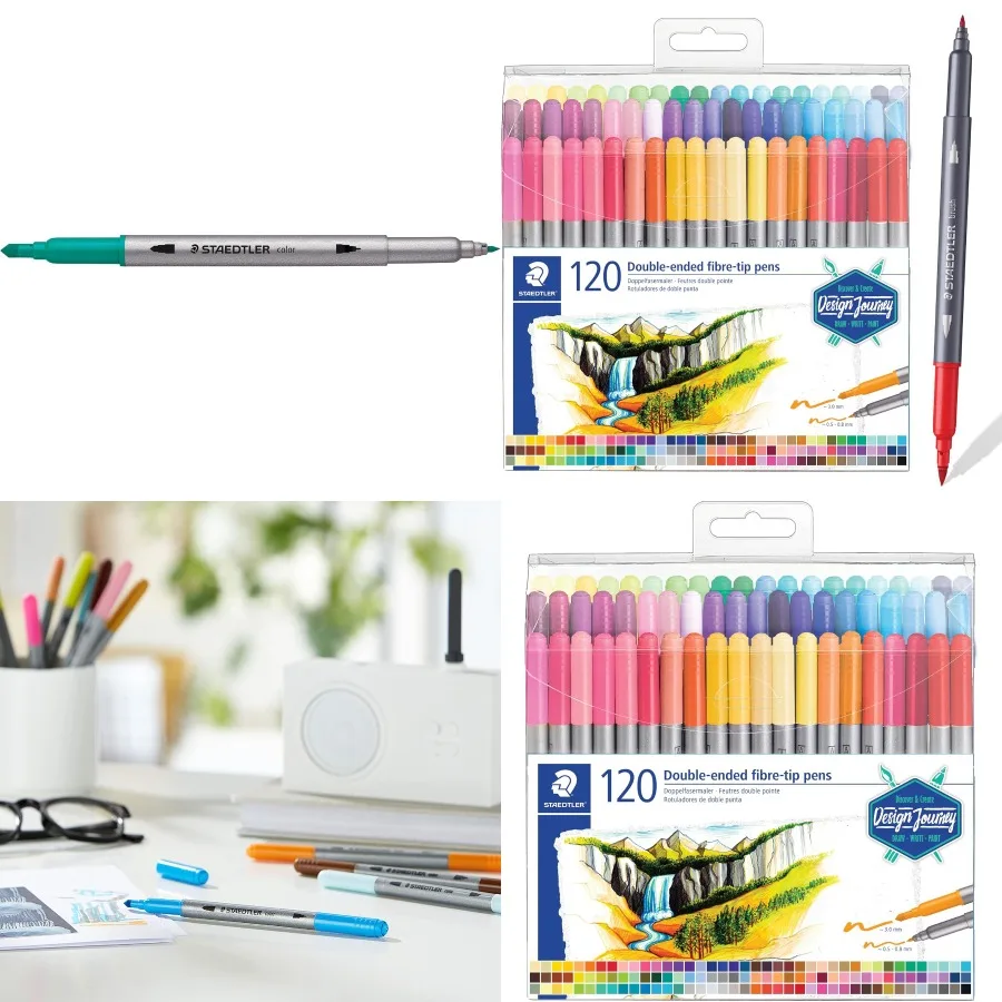 

Двусторонние ручки STAEDTLER с неперманентными чернилами для точного тонкого и смелого письма и яркого окрашивания Идеально подходит для A