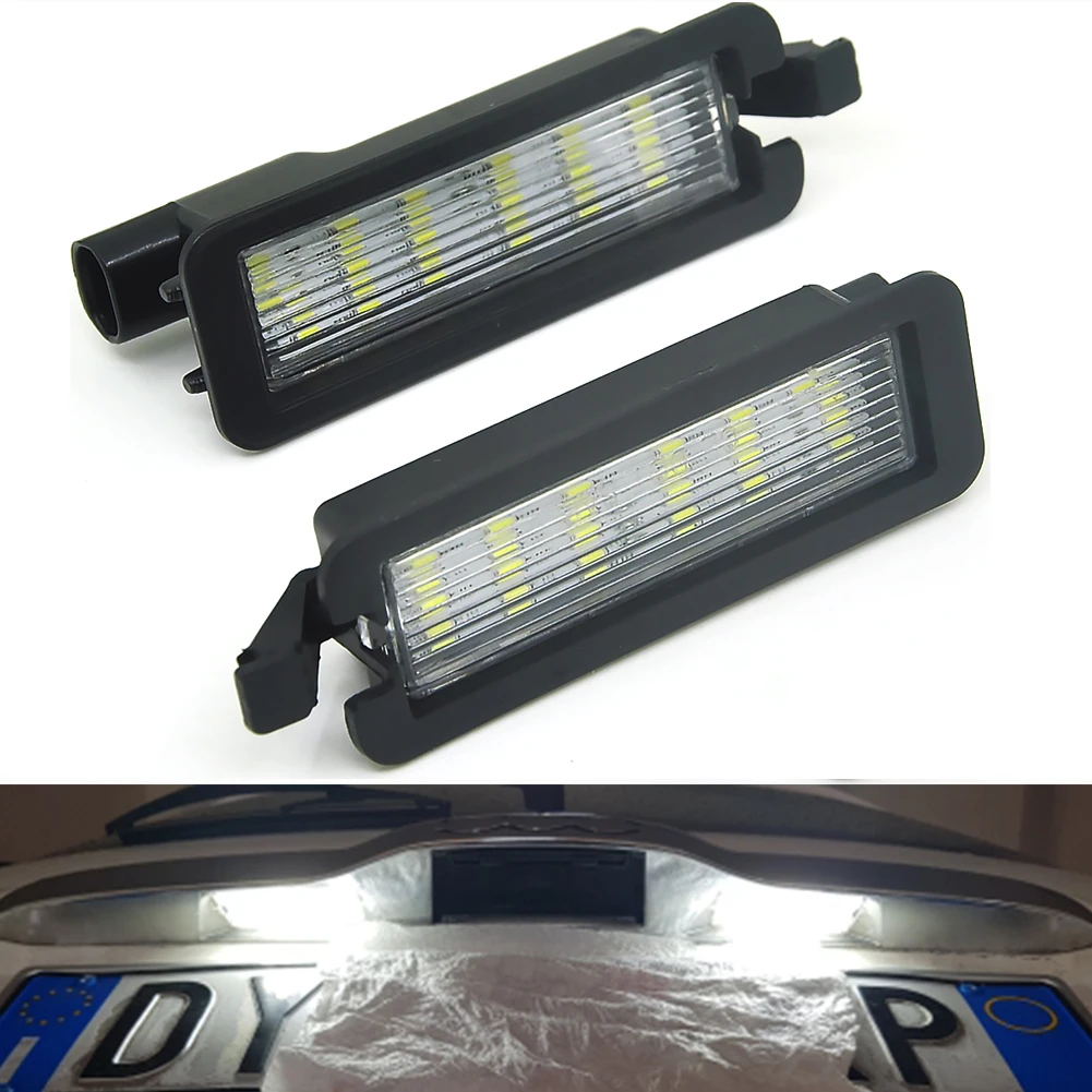 2pcs 18-LED CAN-bus error free White 12V-24V For Dodge Charger Challenger Pacifica Jeep Compass RAM 1500 License Plate Lamp