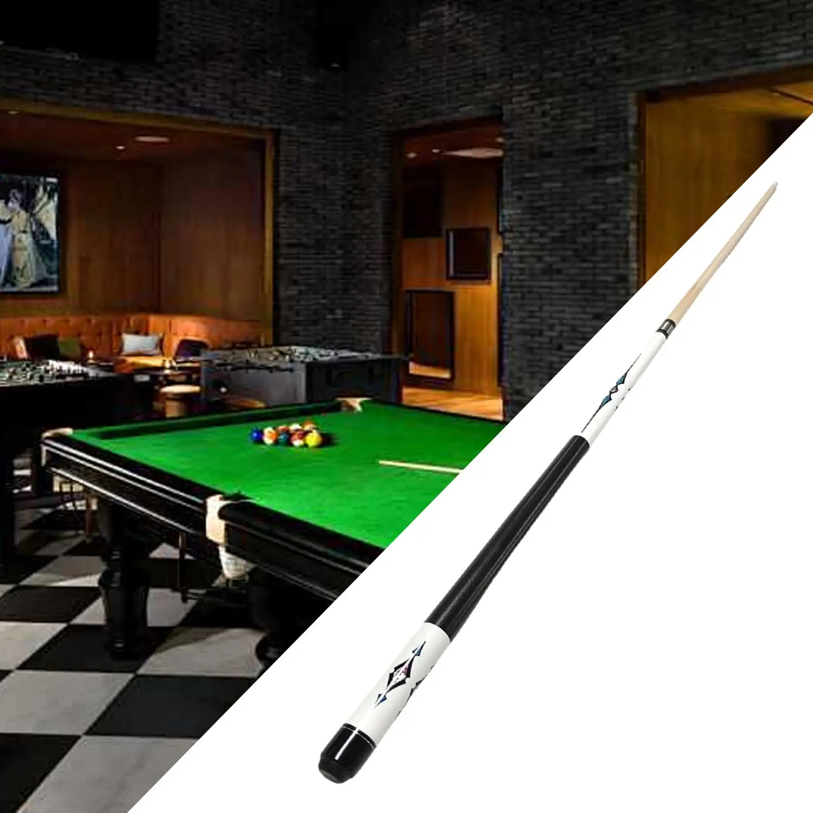 Pool Cue Stick 145cm 13mm Tip 1/2 Split Detachable Practical Stylish Replacement Lightweight Nine Ball Pool Cue Women Men Adult