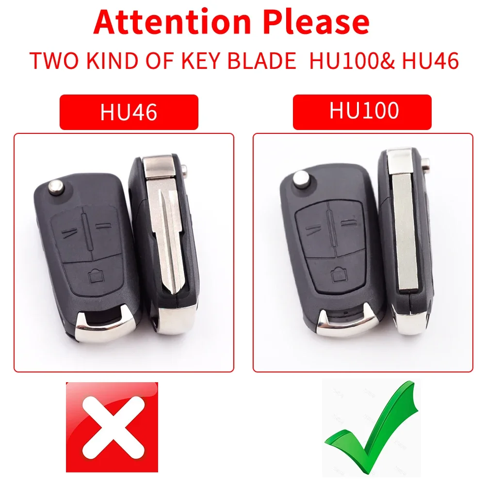 Xinyuexin Remote Key Shell Replacement for VAUXHALL Opel Vectra C Signum Astra H 2003-2008 2 3 Button Remote Car Keys Fob HU100