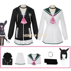 Anime Blue Archive Kyoyama Kazusa Cosplay Costume For Women XS-XXXL Girl Black Hoodie Sailor Suits Skirt Pink Bow-Tie Halloween