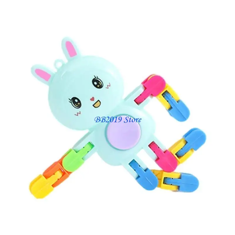 Q0KB Transformable Mechanical Rabbit Spinners Stress Relief Toy per studenti adulti Concentrazione che migliora il punta