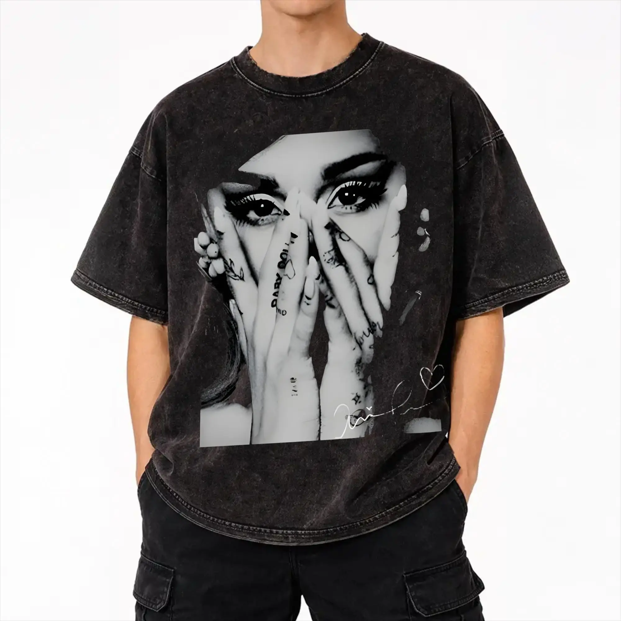 The Eternal Sunshine Tour arianas grandes T Shirt Hip Hop Washed Short Sleeve Oversize T-Shirt  Novelty Men Women Streetwear