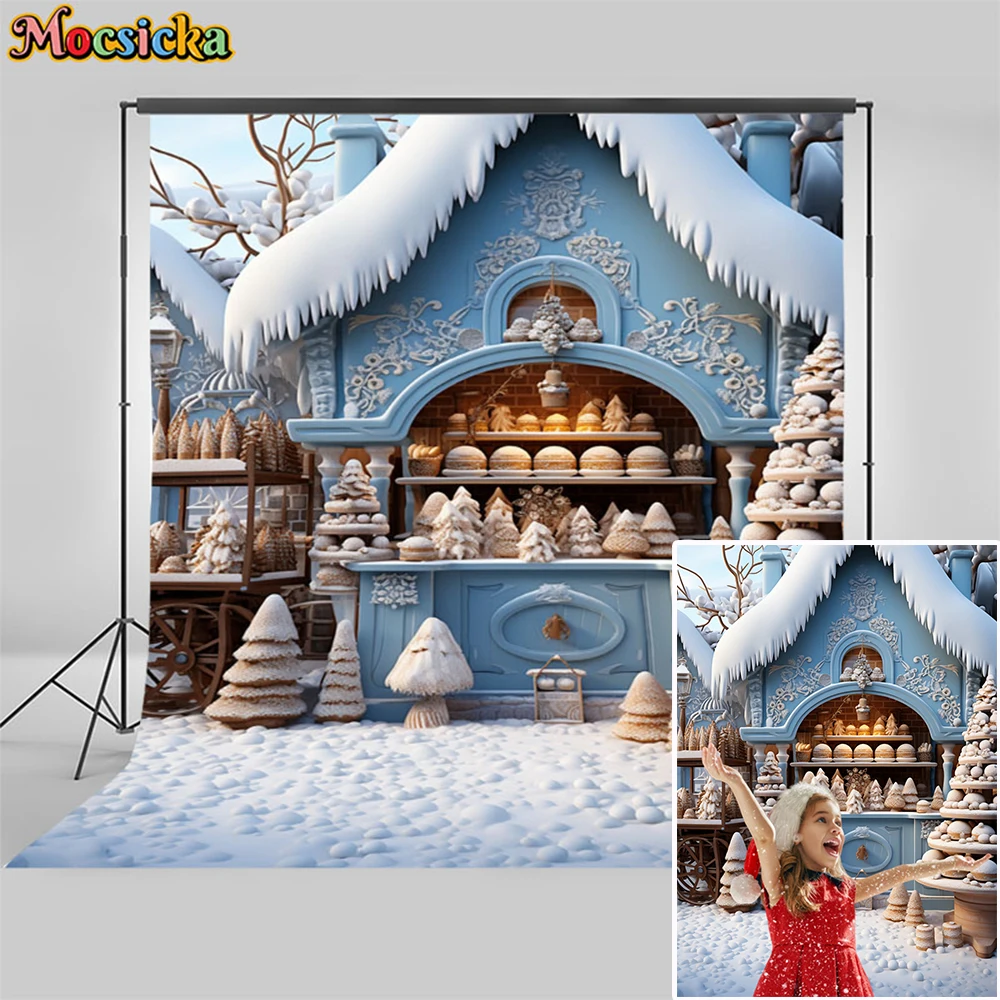 Moclicka mainan latar belakang foto Natal, toko dinding pohon Natal Taman fotografi latar belakang Studio foto