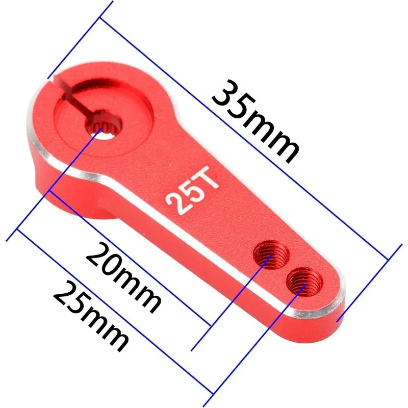 1 Uds 35mm Metal Rc 25t brazo Servo de dirección de diente para 1/10 coche trepador de control remoto Trxs piezas de coche Axial Rc