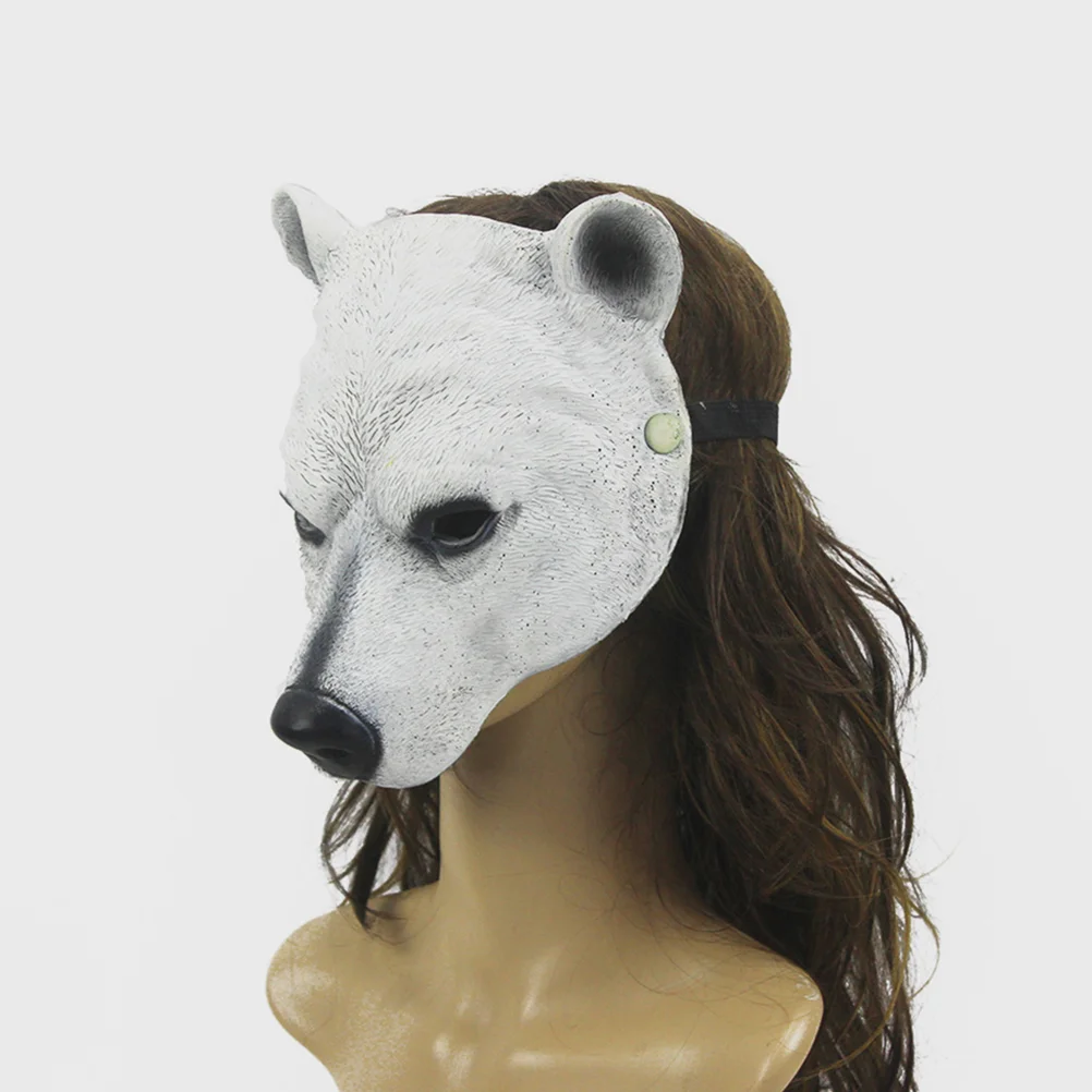 Polar Bear Mask Costume Party Accessories Halloween Costumes Animal Face Realistic