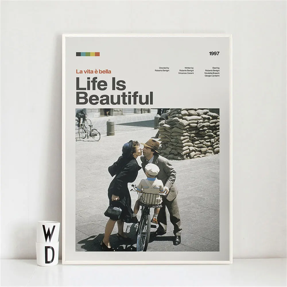 

Life Is Beautiful Poster Print 1997 Famous Movie Canvas Painting Vintage Film Wall Art Picture For Living Room Home Decoration