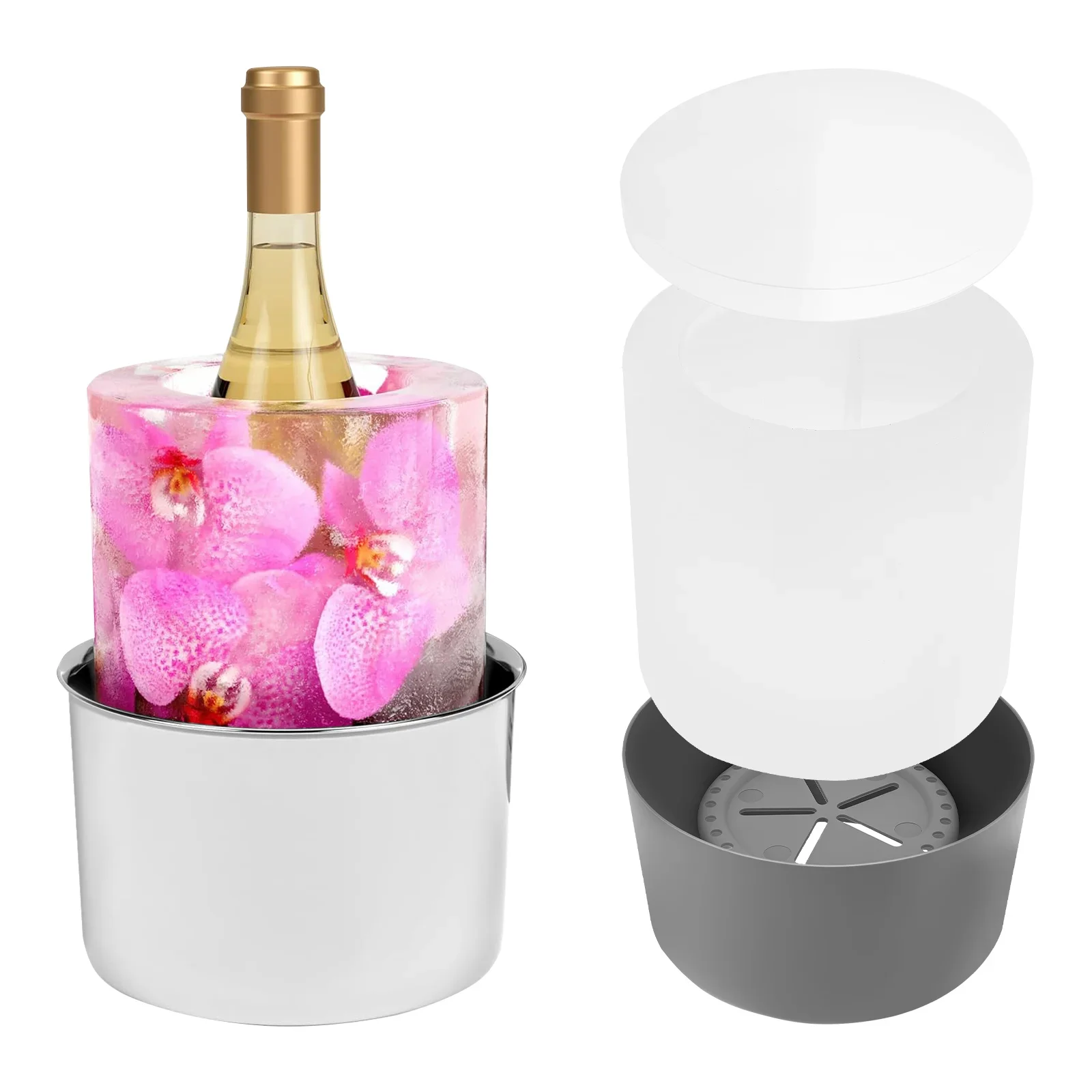 

Champagne Ice Mold Bucket DIY Flower Ice Bucket Mold Practical Ice Mold Wine Bottle Chiller Versatile Ice Mold Bucket DIY Ice