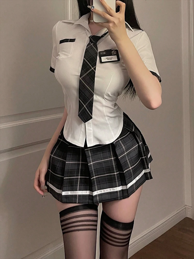 Secretary Role Play Costumes Sexy Lingerie Hot Easy Access Pantsuit Open Crotch Anal with Stockings Boss Seduction Outfit Female