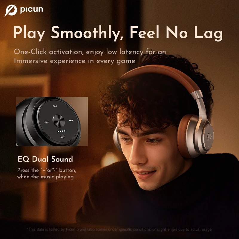

Picun P28X Wireless Headphones Bluetooth 5.3 Hi-FI Audio Over Ear Headset Dual Drive Units Noise Cancellation Earphones 60H
