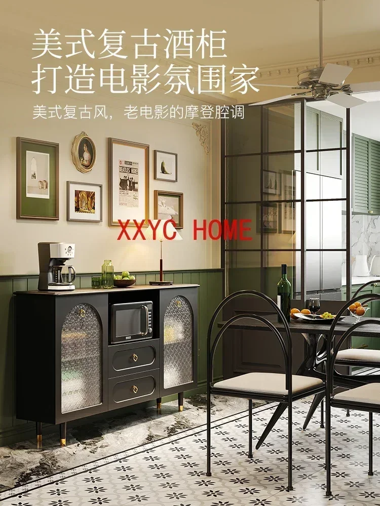 

American Living Room Home French Glass Restaurant Small Apartment Short Wine Cabinet