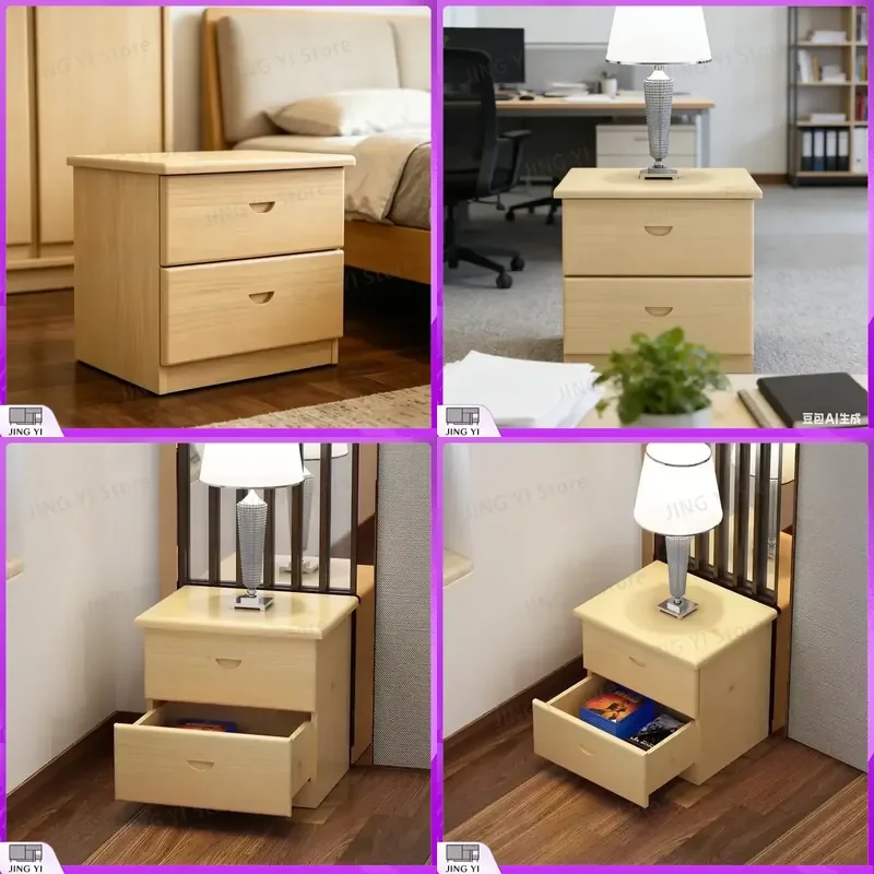 

Modern Pine Wood Bedside Table Small Storage Cabinet for Bedroom Organizer Home Office Use Solid Wood Nightstand with Drawer