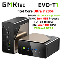 GMKtec EVO-T1 AI Mini PC Intel Core Ultra 9 285H 2*DDR5 3*PCIe4.0 Desktop Supercomputing Center Built-in 32b LLM OCulink PC Host