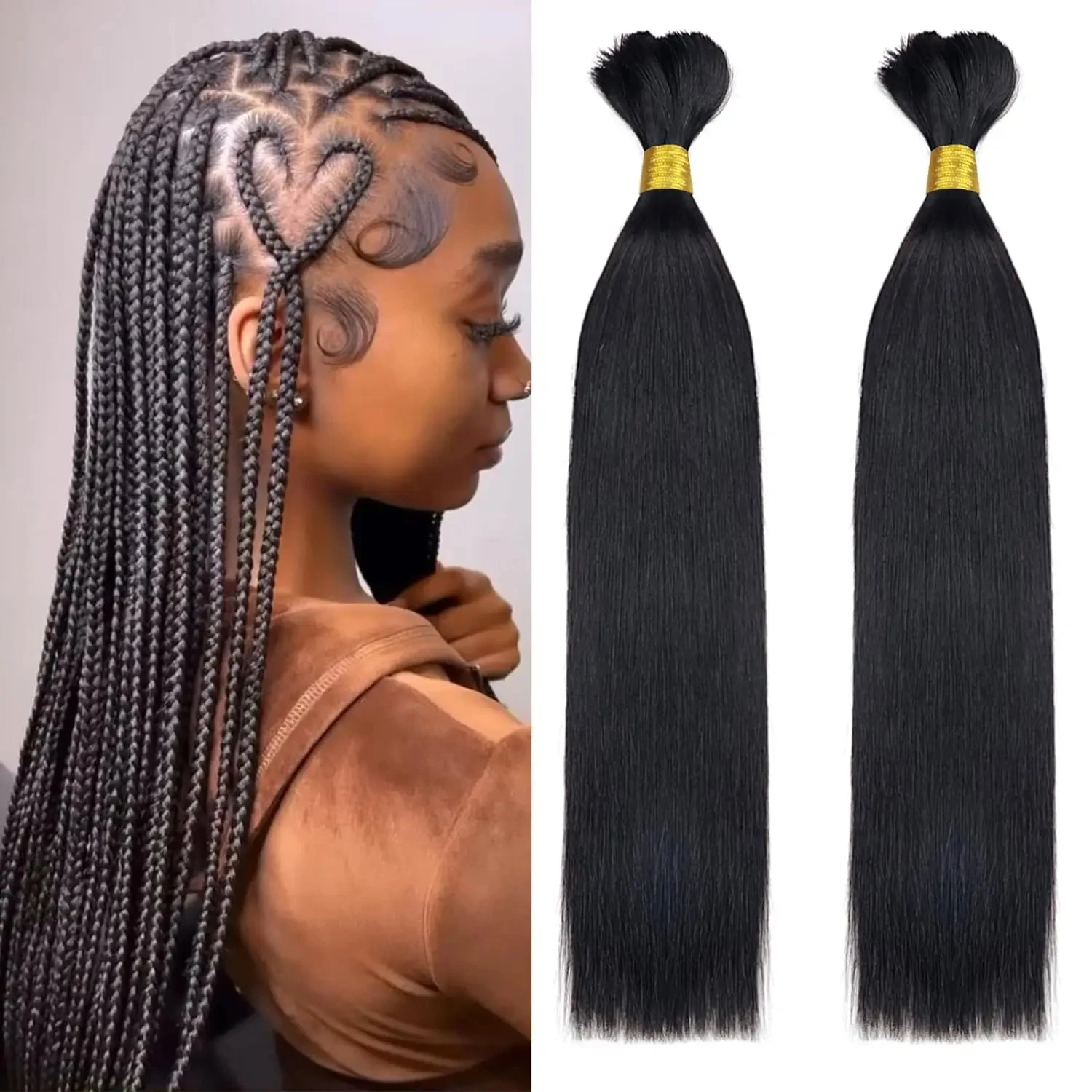 

Натуральные прямые волосы для плетения без трессов, 100% Реми, для наращивания