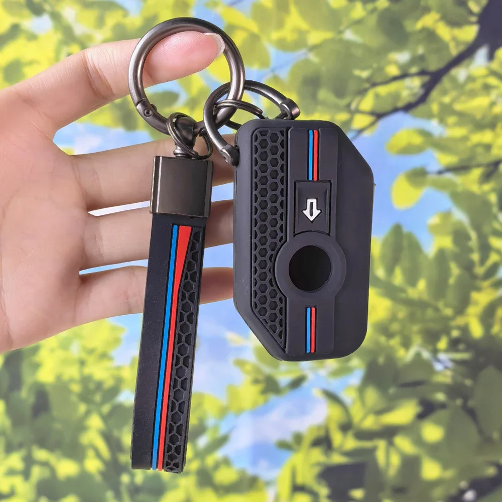 Non‑Slip Key Case With Keychain For BMW R1250GS R1200GS C400GT F750GS F850GS R1200RS R1200RT Honeycomb Motorcycle Sleeve