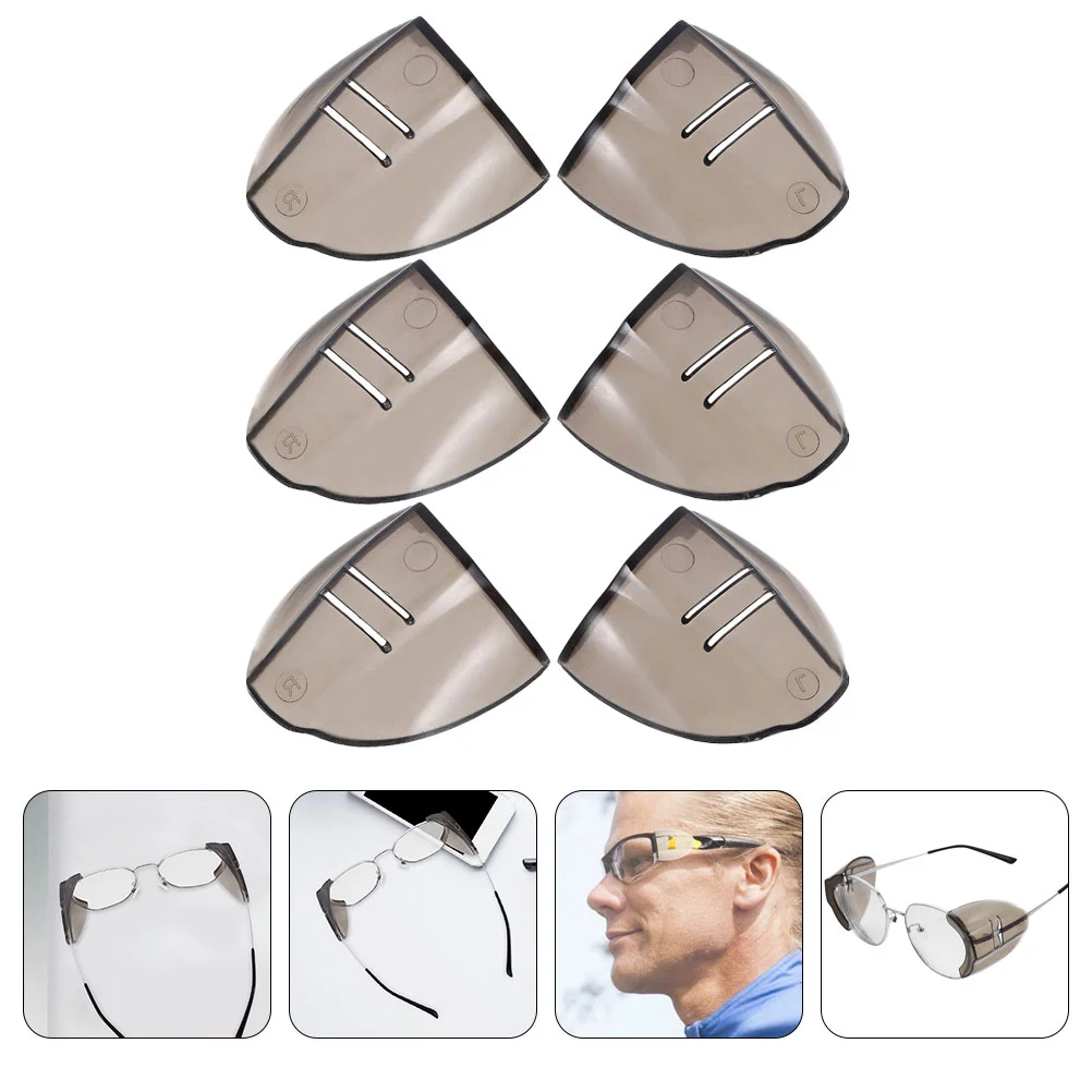 

3 Pairs Glasses Protective Wings Tpu Side Shields Aunglasses Protection Clear for Eyeglasses Soft Material Safety Covers