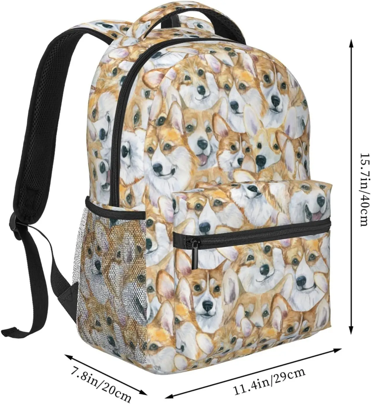 Welsh Corgi Dog Watercolor Lightweight Laptop Backpack for Women Men College Bookbag Casual Daypack Travel Bag