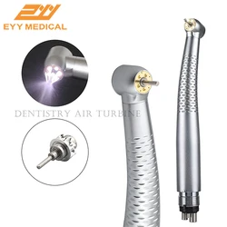 EYY Dental 5 LED Light High Speed Handpiece Shadowless E-Generator Air Turbine Dentist Tips 2/4 Holes 5 Water Spray Equipment