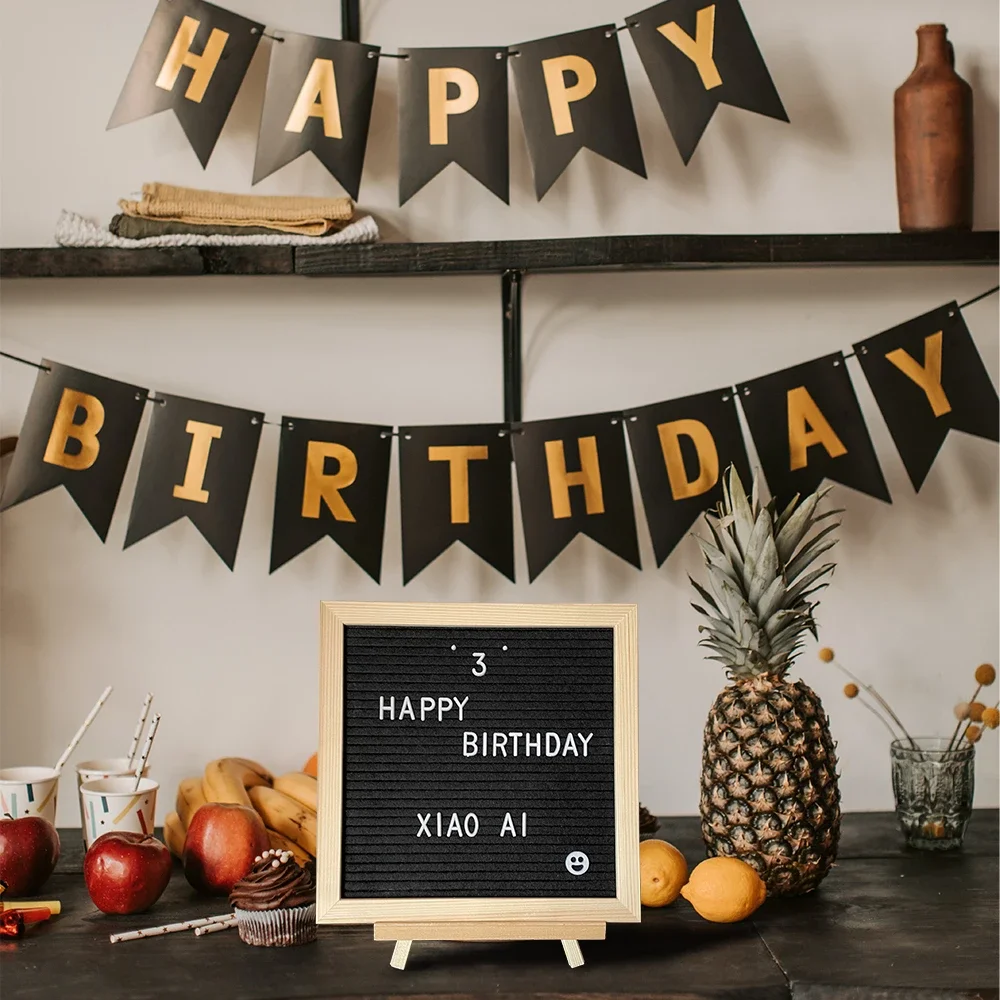 Small Blackboard Nordic Felt Wooden Message Board Decoration Table with Cross-border Wooden Pine Frame Message Decoration