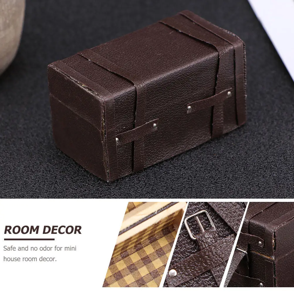 

2Pcs Wooden Mini Suitcase Miniature Furniture for DIY Mini House Decoration Small Scale Room Layout Ornament Props