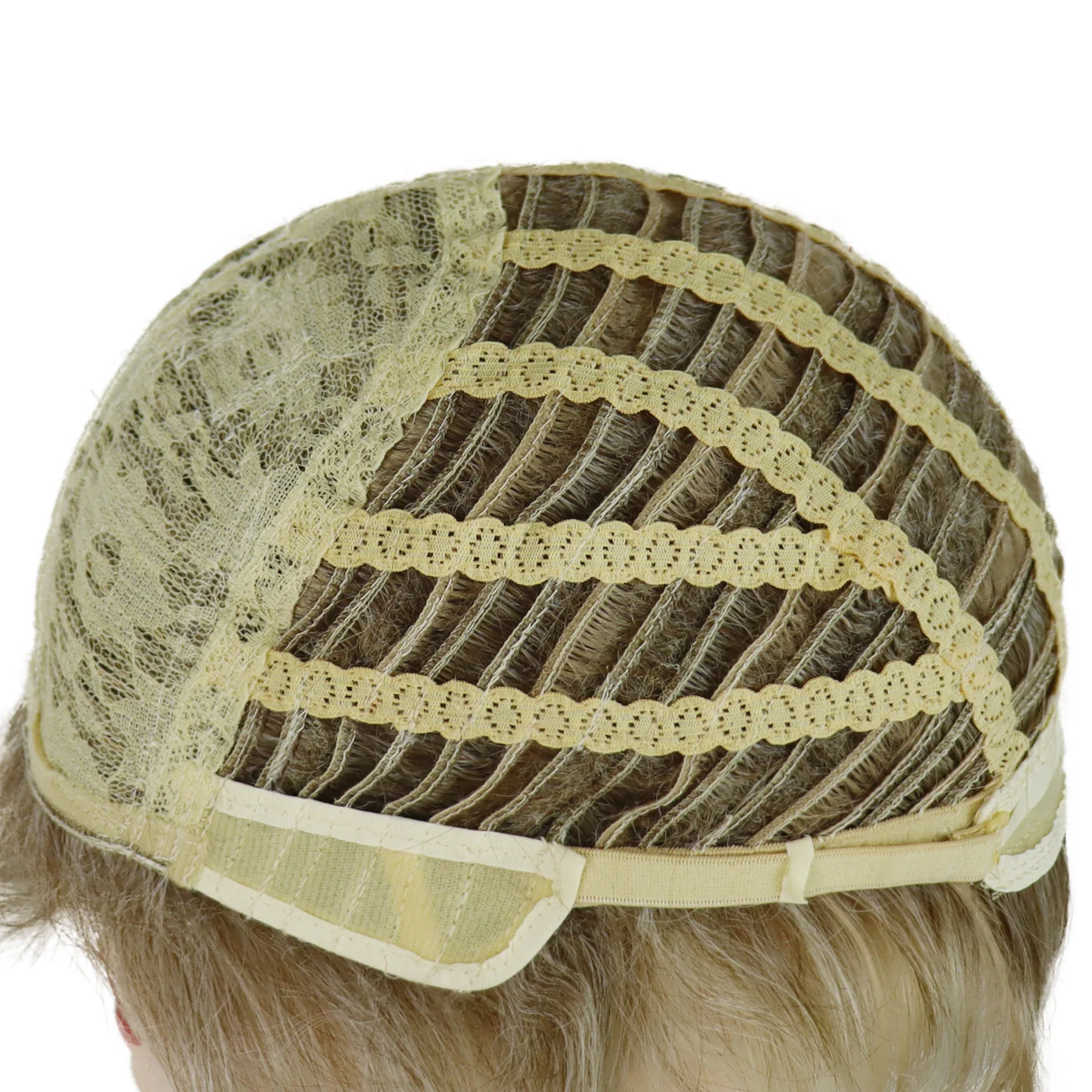 Synthetic Mixed Blonde Wig with Bangs Short Wigs for Women Natural Straight Hair Soft Bob Wig Old Ladies Daily Cosplay Lolita