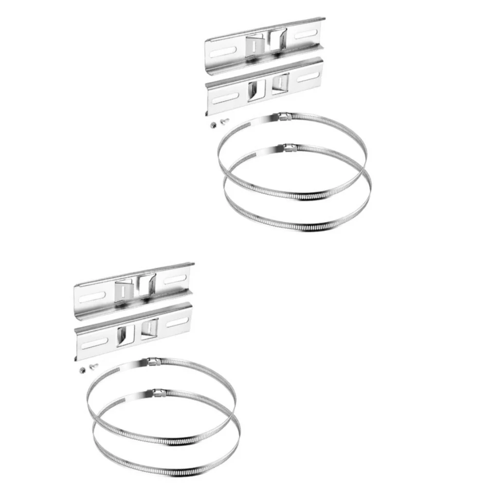 2Sets Stainless Steel Mounting Kits For Outdoor Electrical Boxes, Adjustable Clamps For Junction Box And Camera Housing On Poles