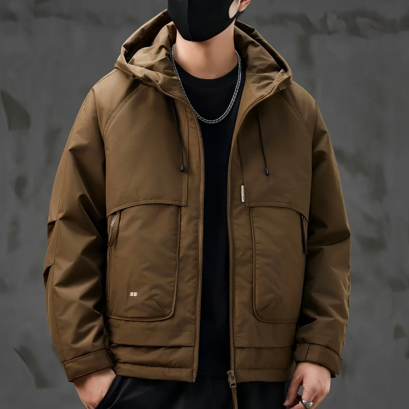 

Men's Casual Windbreaker Parka 2025 Autumn Winter Coat Warm Windproof Outdoor Fashion Male Jacket Streetwear Overcoat Keep Warm