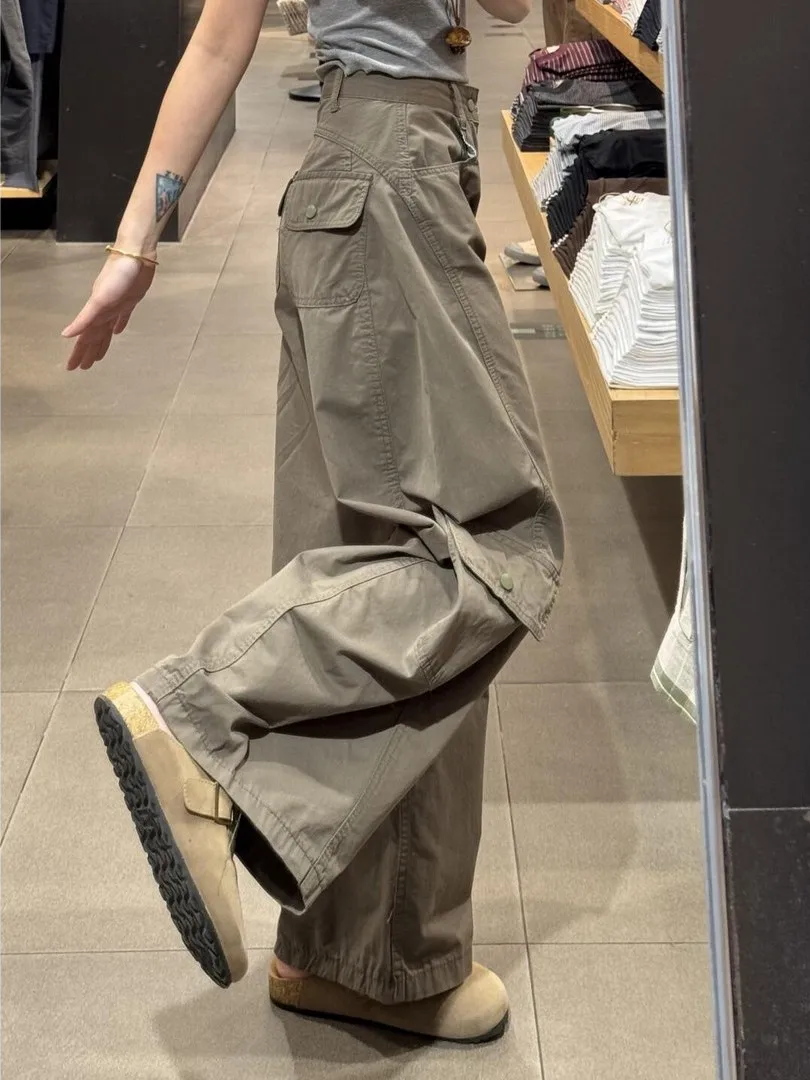 

High Waist Straight Leg Casual Workwear Jeans Women Loose Drapey Design Wide Leg Pants Casual Denim High Waist Work Jeans