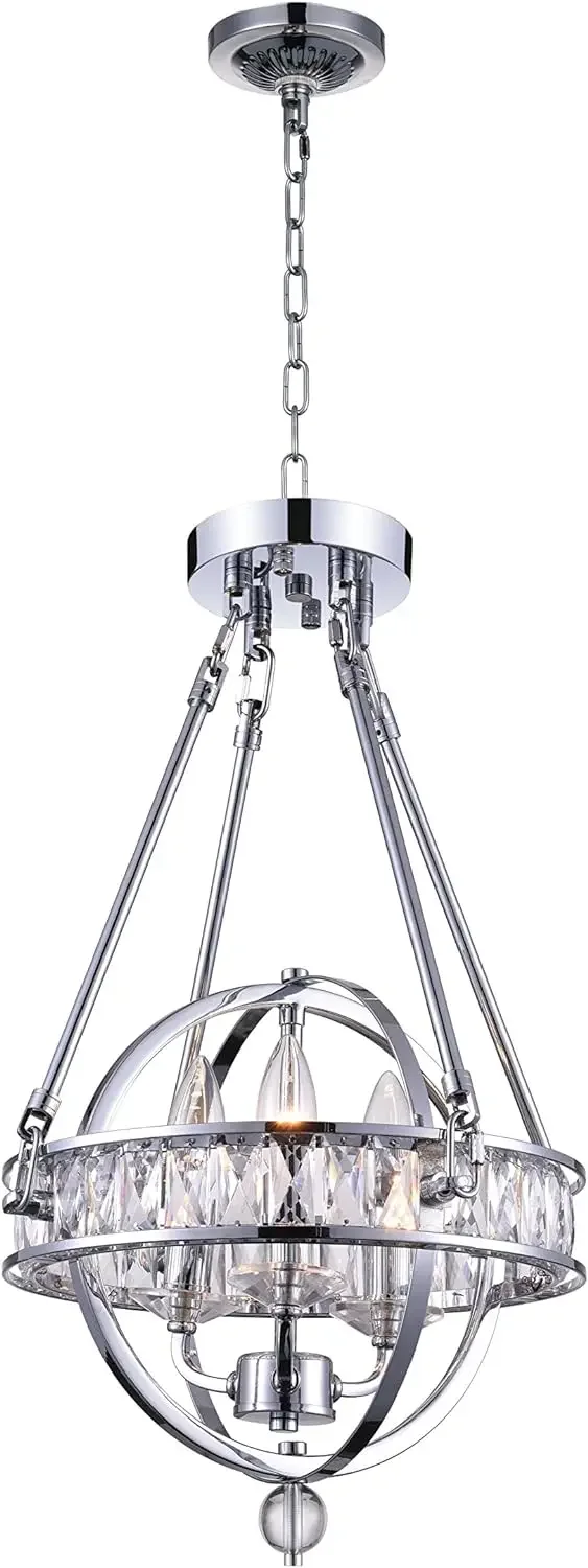 

YECTSKI Mini Chandelier with Chrome Finish Fom pendant chandelier