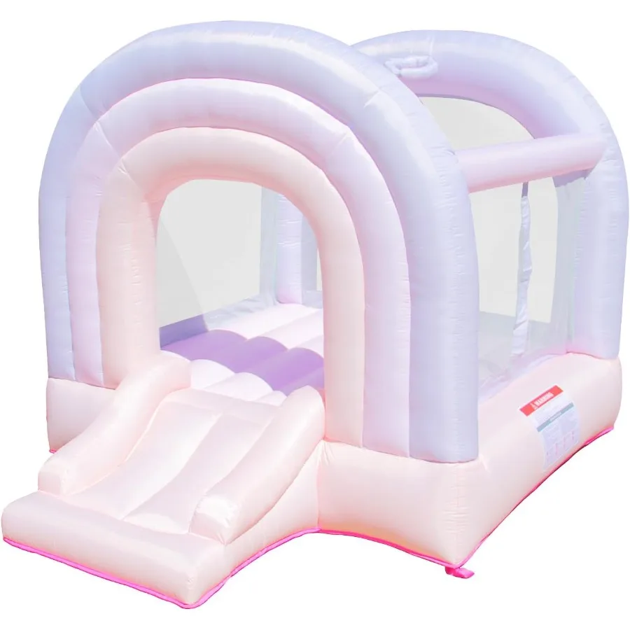 

Daydreamer Cotton Candy Bounce House [NO Blower] Pastel Bouncer with Slide 8.9 ft L x 7.2 ft W x 6.7 ft H Basketball Hoop 30 Pa
