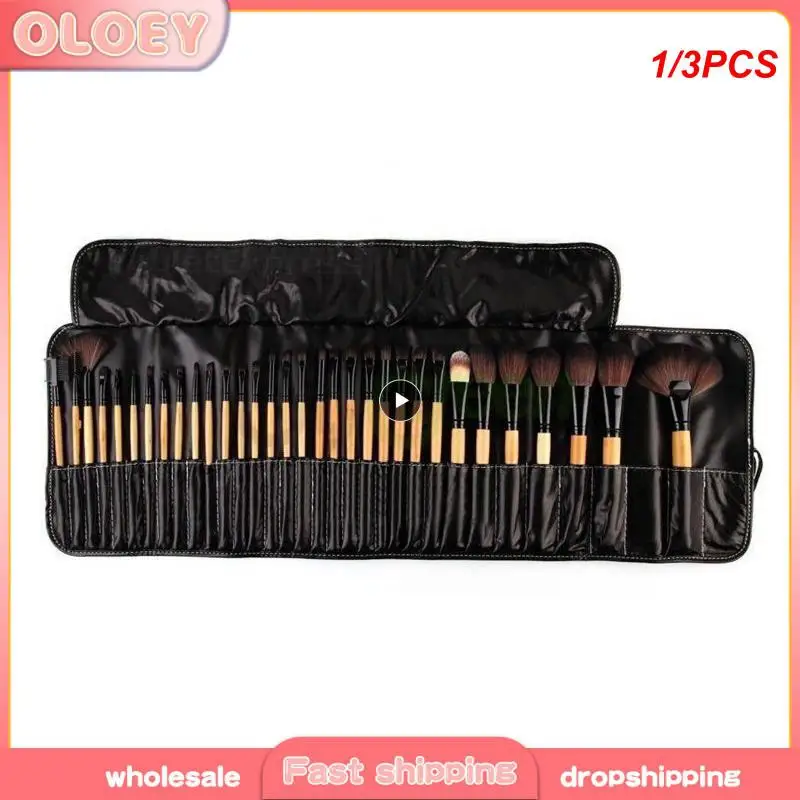 

1/3PCS Pincel de Maquiagem Make Up Brushes Profissional of Makeup Brush set + Black Leather Bag