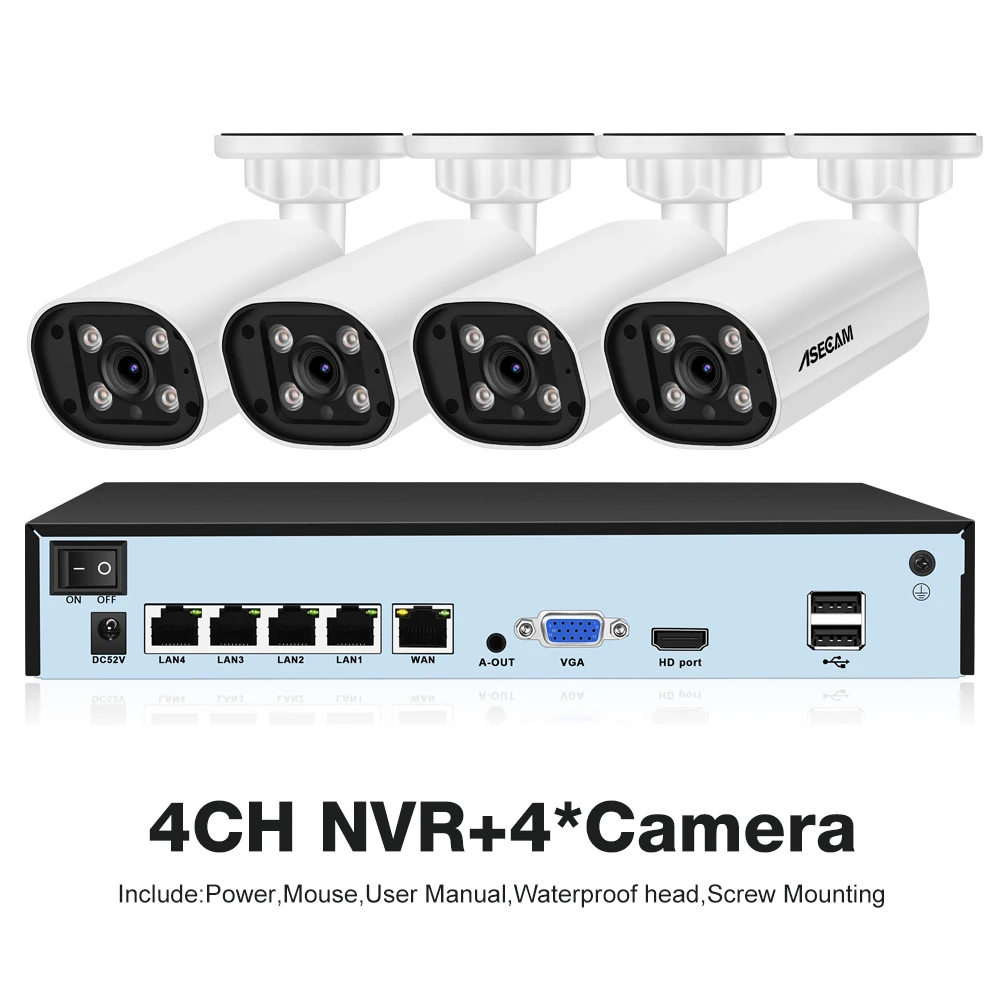8MP 4K Outdoor Security Camera System with AI Detection