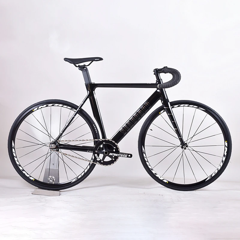 

Tisunami Fixie Fixed Gear Bike Single Speed Track Racing Bicycle Aluminum Alloy Frame Carbon Fibre Fork Fit 700C Wheels