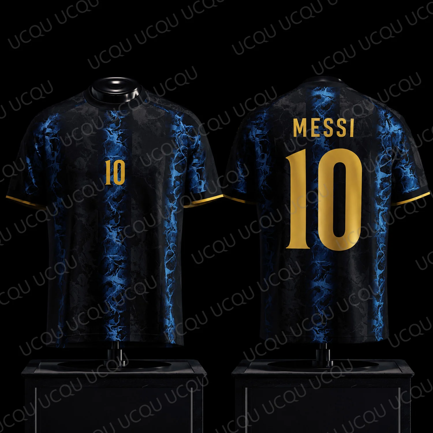 Messi 10 Legend Black Gold Soccer Jersey Men's Football Shirt Premium Graphic Fan Short Sleeve Tee