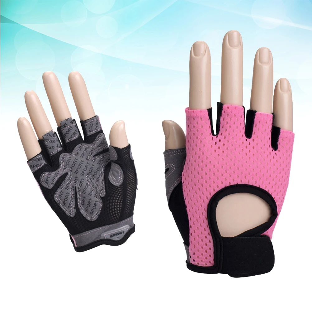 

Women'S Fitness Gloves Pink Size Half Finger Training Gloves Anti-Slip Palm For Gym Workout Weightlifting Exercise Fitness