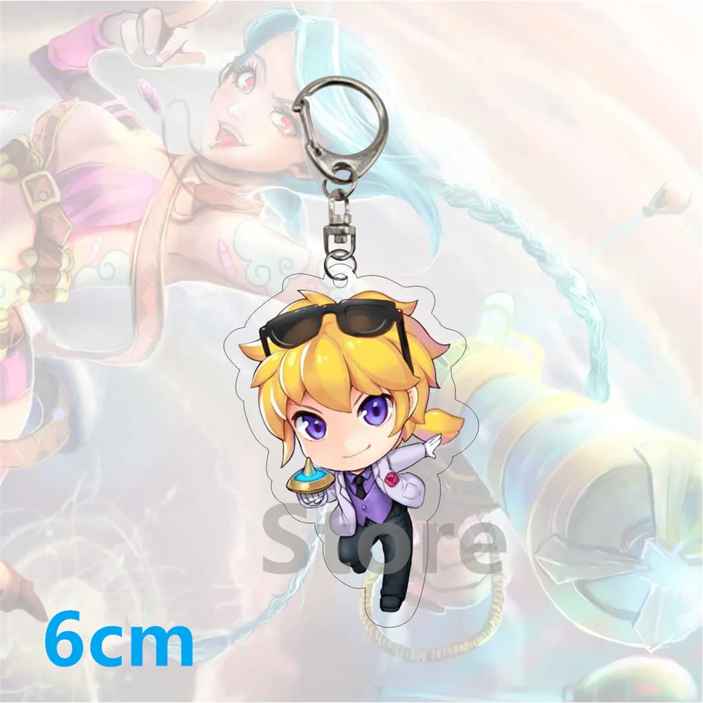 Anime Game League of New Legends Keychains LOL Key Chains Acrylic Figures Decoration Bag Pendant  Gifts 6cm