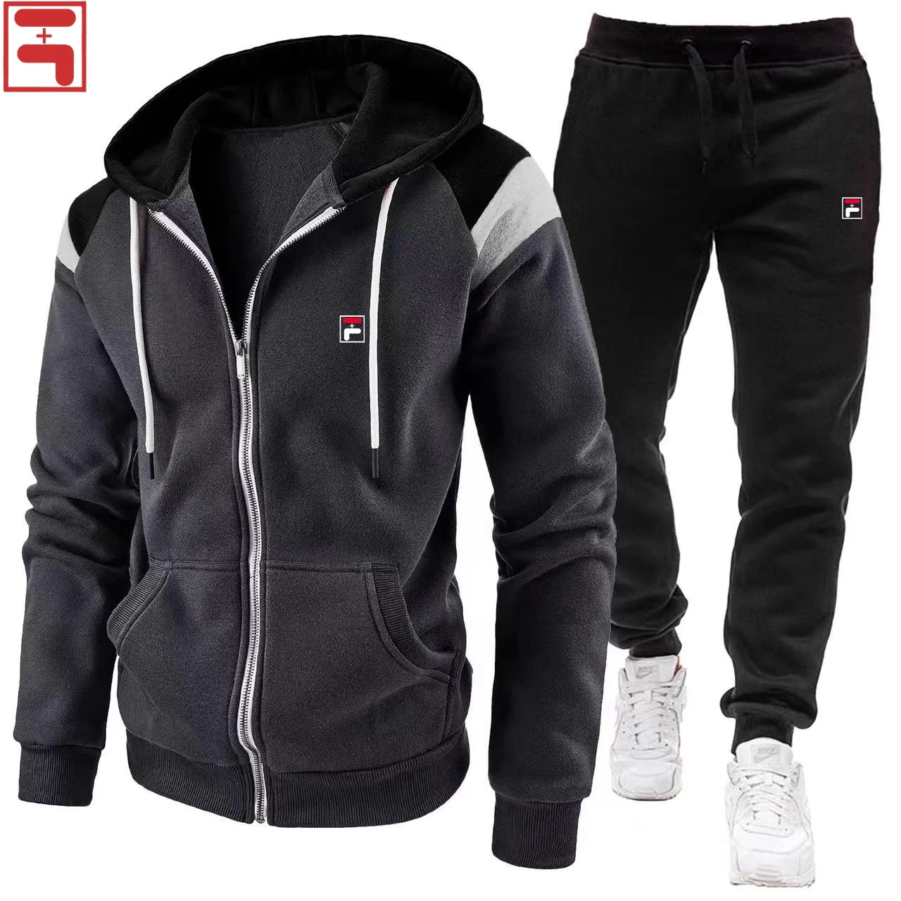 

Новинка 2024, Мужской пуловер на молнии с капюшоном и спортивные брюки, спортивная повседневная спортивная одежда для бега, комплект из 2 предметов