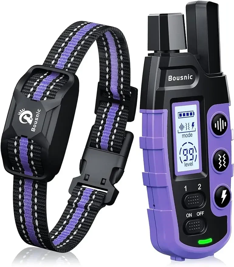 Bousnic Dog Shock Collar - 3300Ft Training Collar with Remote for 5-120lbs Small Medium Large Dogs Rechargeable