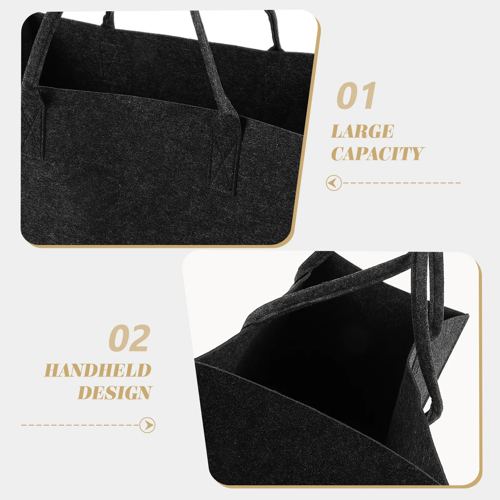 

1 шт., сумка для дров, многоразовая сумка для хранения с двойными ручками, складная фетровая сумка для деревянных бревен, камина, инструменты для кемпинга, транспорт