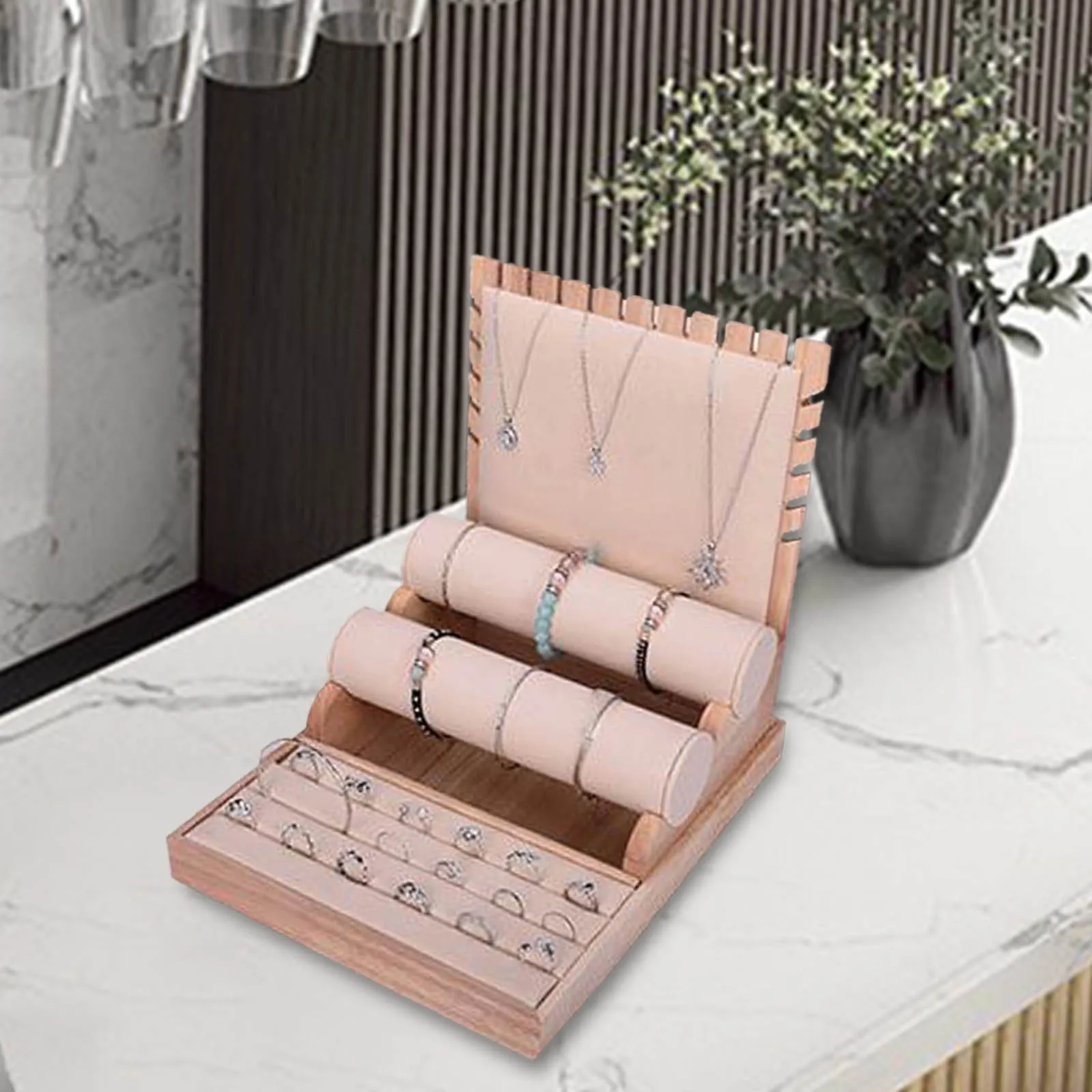 3 في 1 مجوهرات عرض الدعائم الإبداعية الفانيلا عرض حامل عرض موقف الحال بالنسبة قلادة مجوهرات تظهر خواتم نوم الفتيات #5