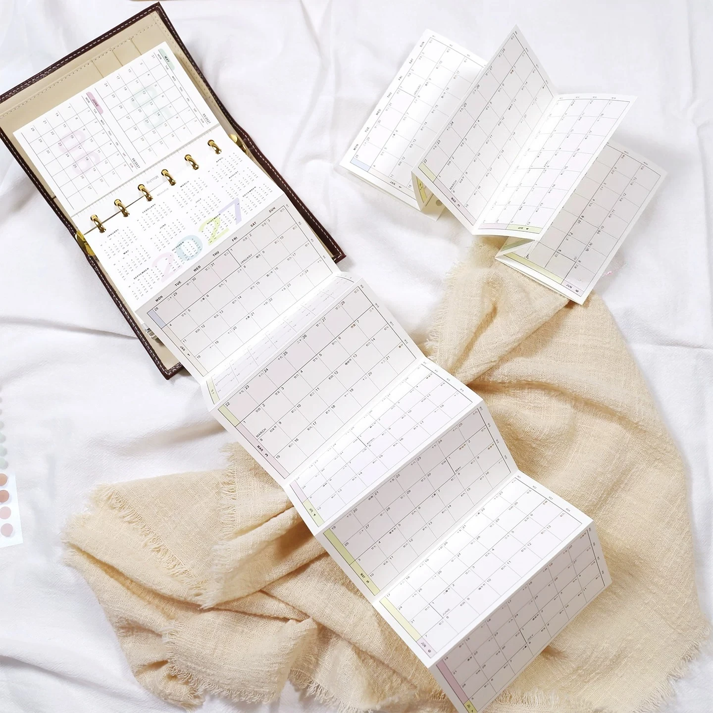 2027 8-Fold Yearly Calendar Loose Leaf Notebook Journal Planner Insert  A6 A7 A8 Calendar 24 Solar Terms Holiday Planner Insert