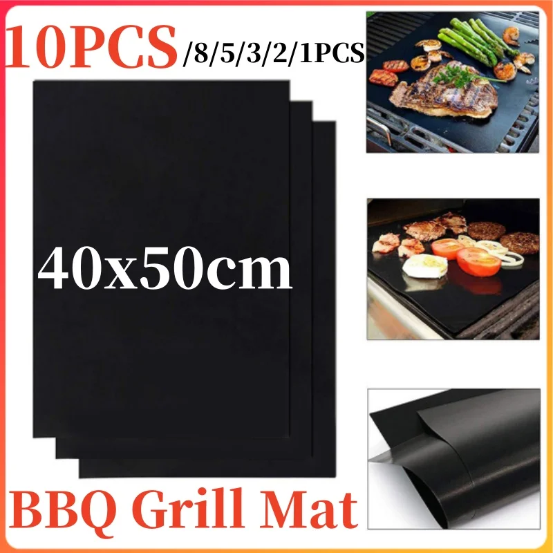 50x40CM Non-stick BBQ Accessories Grill Mat Barbecue Outdoor Baking Pad Reusable BBQ Cooking Grilling Sheet for Party Grill Mat