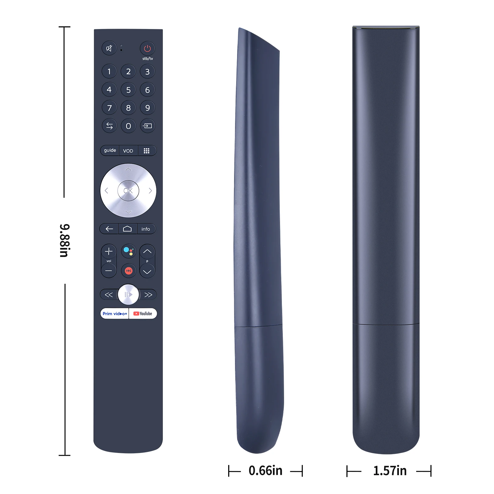 Pour télécommande Bluetooth RUWIDO TV 865A avec assistant vocal et bouton Youtube