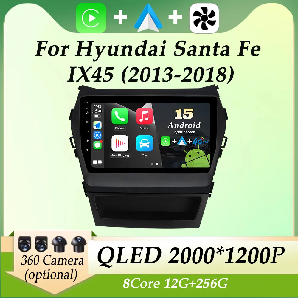 

HD Screen Car Radio Video Multimedia Player for Hyundai Santa Fe IX45 2013 - 2018 DSP Stereo Carplay GPS Navi Split Screen WIFI