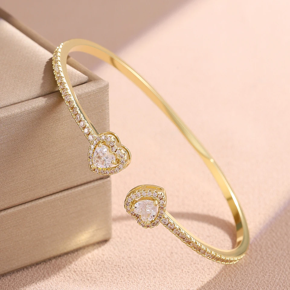 Yupsk 2 Stück/Set Rosa Blaues Herz Strass Tennis-Armband Gestapelter Schmuck für Frauen Mode Personalisierte Tägliche Accessoires – Detail 8